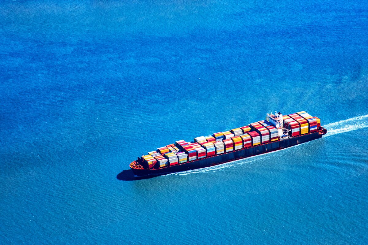 Cargo ship carrying global shipments